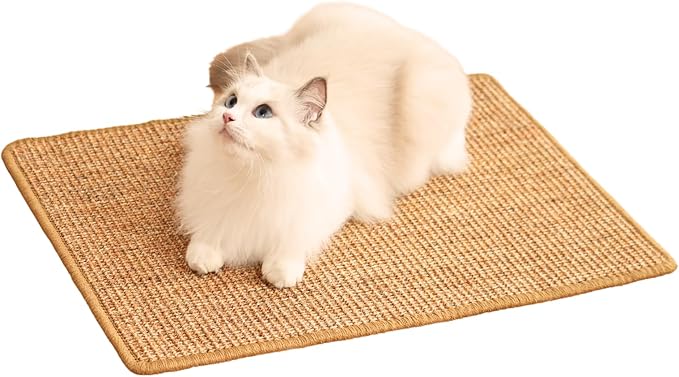 Cat Scratcher Mat, 23.6 X 15.7 Inch,sisal cat scratchers for Indoor Cats,cat Scratch pad,cat Scratching Board,cat Scratching Post,sisal Rug Carpet,cat Scratch Furniture Protector,Brown