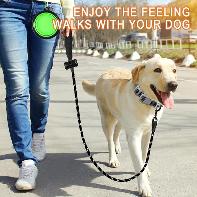 BARKBAY Dog Leashes for Large Dogs Heavy Duty Dog Leash 4/5/6 FT with Comfortable Padded Handle and Highly Reflective Threads for Medium Large Dogs Walking Training Running (5FT-1/2'',Black)