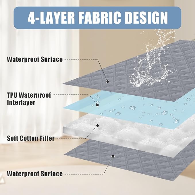 Smiry Waterproof Dog Bed Cover Pet Blanket, Soft Washable Dog Blanket for Furniture Bed Couch Sofa Reversible, Checkered (30"x70", Grey/Grey)