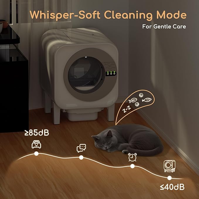 MICDAY Self Cleaning Litter Box, Automatic Litter Box Self Cleaning with APP Control Dynamic Monitoring,75L Litter Robot Dual Sensor Safety Protection, Odor Control System