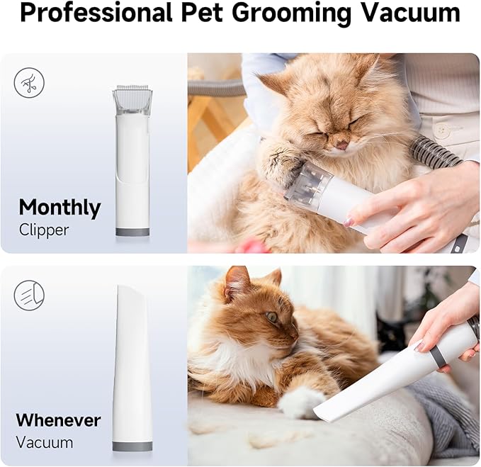 ELS PET Dog Grooming Vacuum & Dryer Kit, 15000Pa Pet Vacuum for Shedding, 2.5L Dust Cup for Dog Grooming Kit, 3 Suction Modes for Dogs and Cats
