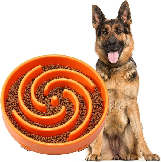 JASGOOD Slow Feeder Dog Bowl - Anti-Gulping, Prevents Bloat & Choking, Healthy Design for Large & Medium Dogs