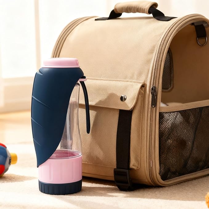 Diydeg Dog Water Bottle, Leak Proof Portable Puppy Water Dispenser with Food Container, Pet Dispenser Drinking Feeder for Pets Outdoor Walking, Hiking, Travel
