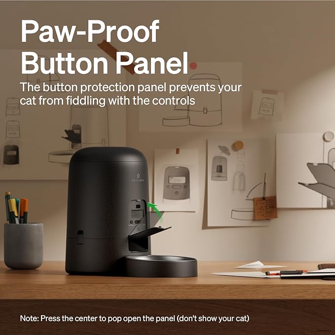 PETLIBRO Automatic Cat Feeder, Battery-Operated Automatic Cat Food Dispenser with 180-Day Life, AIR Cordless Timed Pet Feeder for Cats & Dogs, 2L Auto Cats Feeder, Black