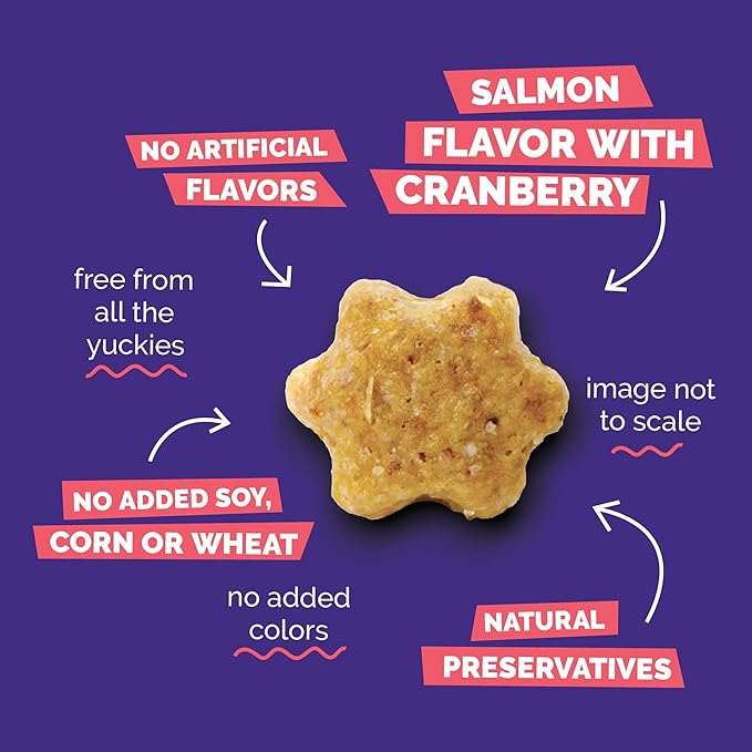 Fruitables Cat Treats, Healthy Treats For Cats, Low Calorie and Packed with Protein, Crunchy Biscuits, No Wheat, Corn or Soy, Made with Real Salmon and Cranberry, 2.5oz