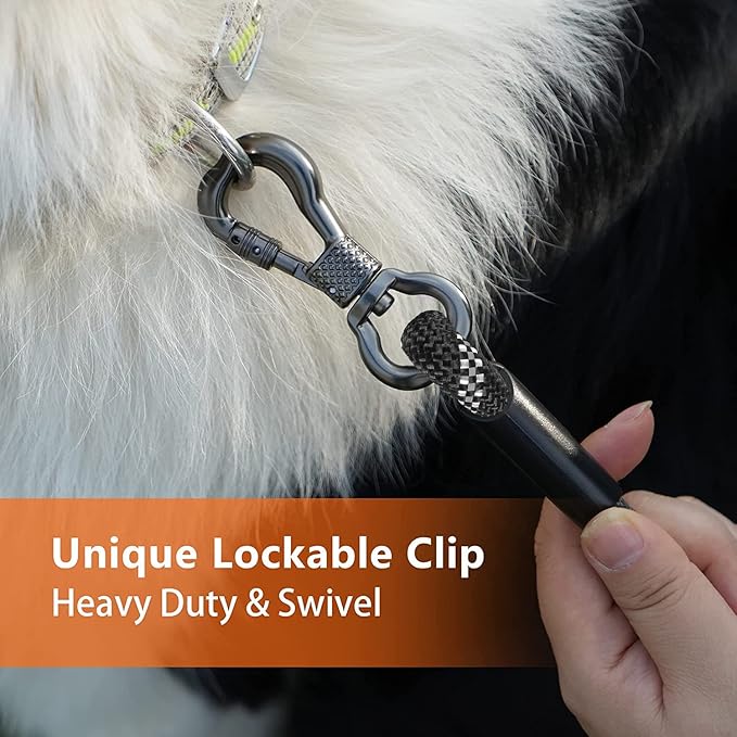 NTR Dog Long Leash, 15FT Puppy Obedience Recall Training Rope Lead with 2 Swivel Hooks, Reflective Threads and Soft Handle, Puppy Leash for Walking, Hunting, Camping for Small Medium and Large Dogs