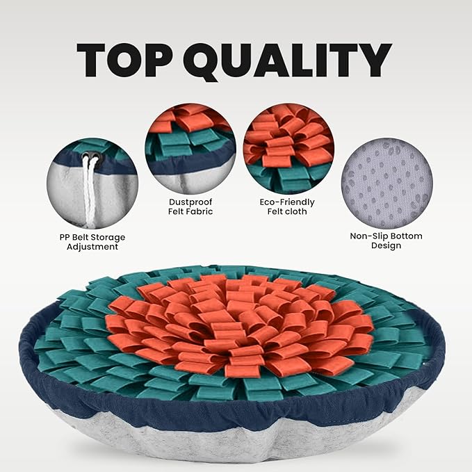 PET ARENA Snuffle Mat for Dogs - Adjustable Interactive Puzzle Toy for Large & Small Breed Slow Feeder for Mental Stimulation & Stress Relief Encourages Natural Foraging Ideal for Indoor & Outdoor Use