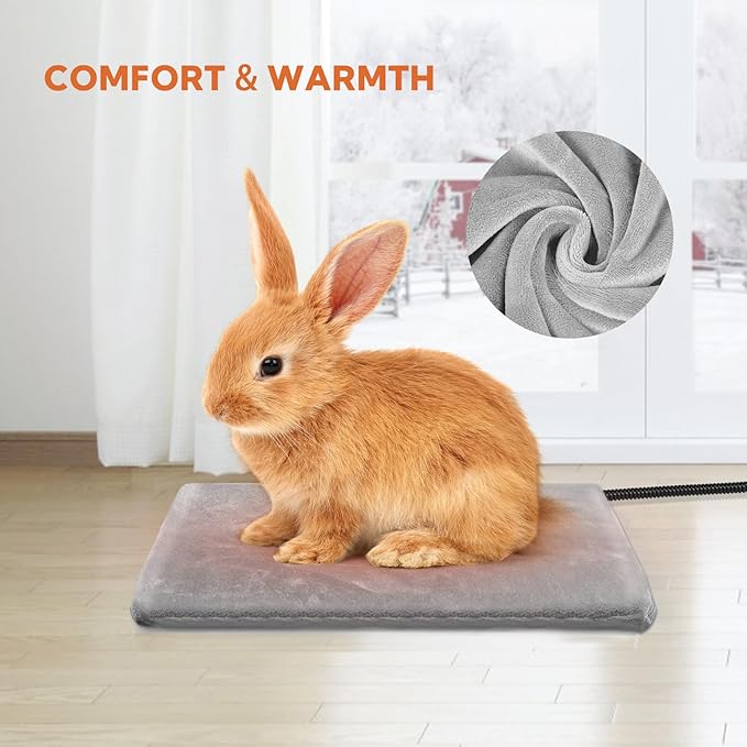 Heating Pad for Cats and Dogs Outdoor,Indoor Warming Cat Heating Pad, Waterproof，Chew Resistant Cord (Grey, 16 X 12)