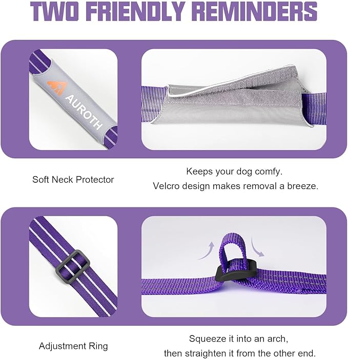 AUROTH Dog Harness and Leash Set, Soft Padded Dog Vest with 5.25FT Dog Leash, No Choke, Easy On Pet Vest, Adjustable Reflective No Pull Dog Harness for Large Dogs, Easy Walking and Training