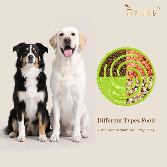 JASGOOD Slow Feeder Dogs Bowl for Large Medium Dogs,Anti-Gulping Pet Slower Food Feeding Bowls Stop Bloat,Preventing Choking Healthy Design Dogs Bowl