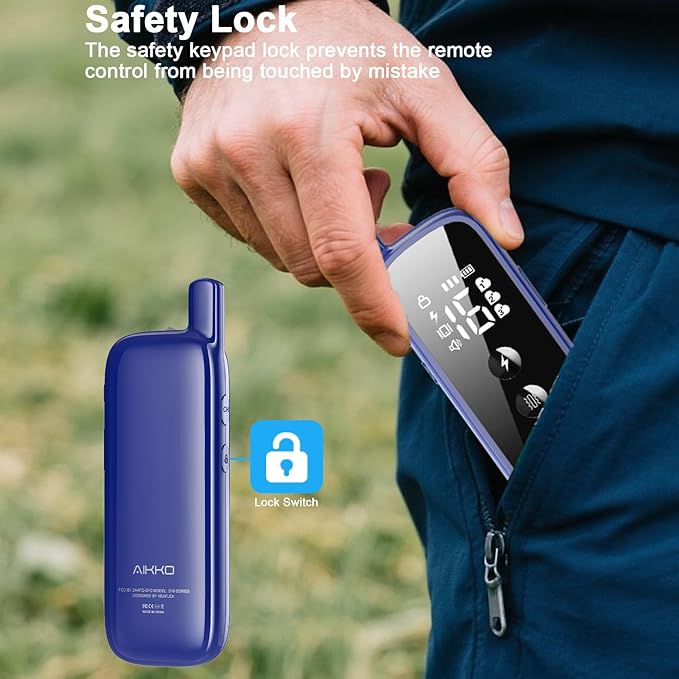 Aikko Dog Shock Collar with Remote - IPX7 Waterproof, 3 Training Modes (Beep, Vibration, Shock), Rechargeable E-Collar for Most Breeds 7-120 lbs, Anti-Bark & Adjustable Humanitarian Training Collar