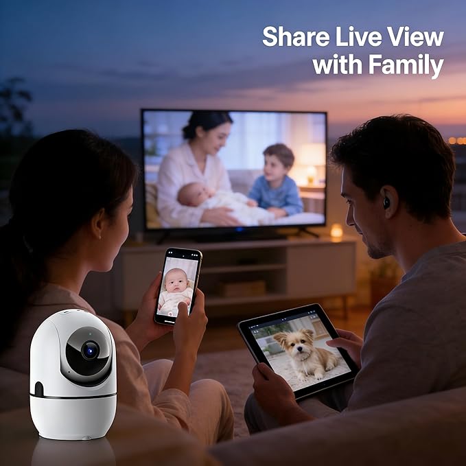 AI Indoor Security Camera, 2K Home Camera with Emergency Alerts, Motion Detection, Two-Way Audio, Night Vision – Perfect for Pets, Kids, Seniors & Living Alone