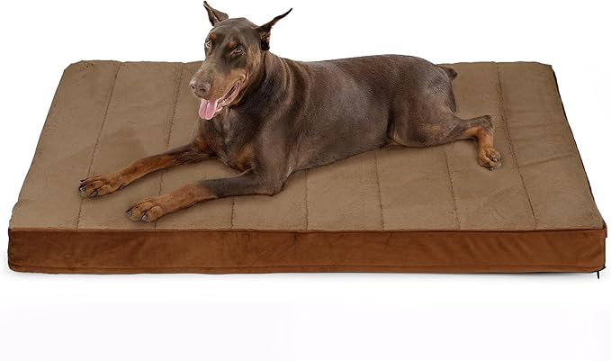 Dog Bed for XX Large Dog - Orthopedic Pet Beds with Memory Foam, Waterproof Removable Washable Cover with Non-Slip Bottom, Khaki, 47" L x 29" W x 3" H