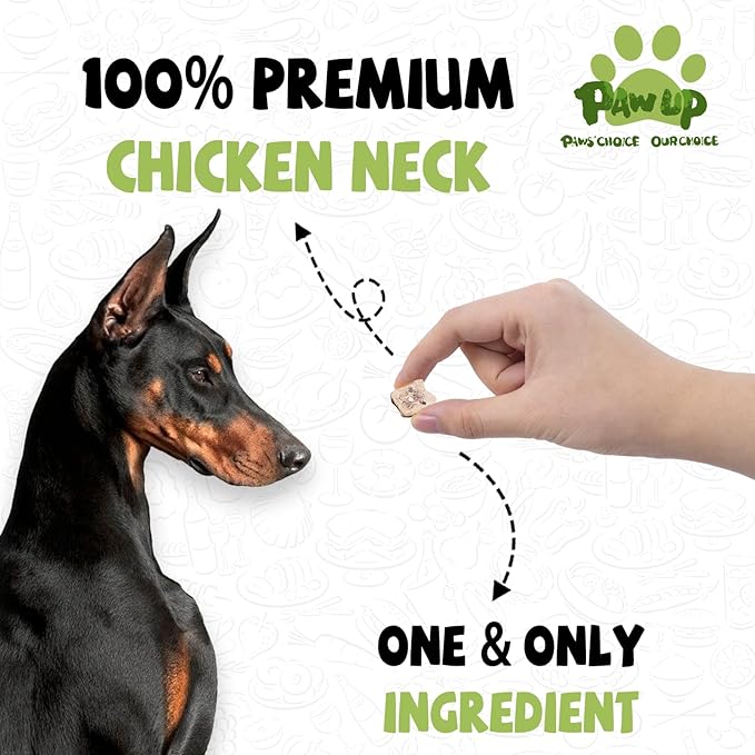 PAWUP Freeze Dried Chicken Necks Dog Treats, Dog Food Toppers, Healthy Training Treats, Raw Single Ingredient, High Protein, 4.2 oz