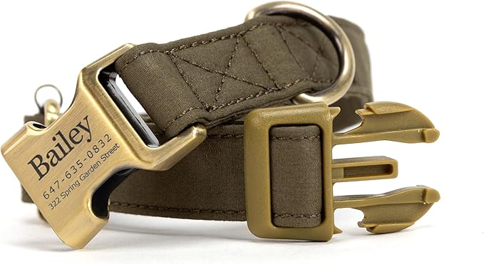 Personalized Dog Collar with Name and Phone Number Engraved,Adjustable Custom Puppy Collar,Organic Cotton Pet Collar for Small Medium Large Boy Girl Dogs