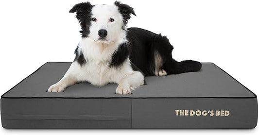 The Dog’s Bed Orthopedic Memory Foam Dog Bed, Large Grey & Black, Waterproof, Supportive Dog Bed with Replaceable Covers, Veterinary Approved
