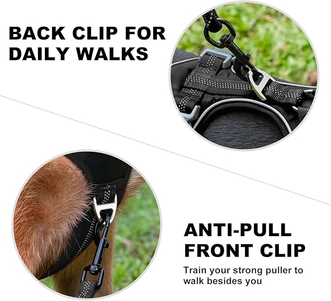 Plutus Pet No Pull Dog Harness, Release at Neck, Soft Padded, Reflective Adjustable Dog Vest Harness for Small, Medium, Large Dogs(Black, S)