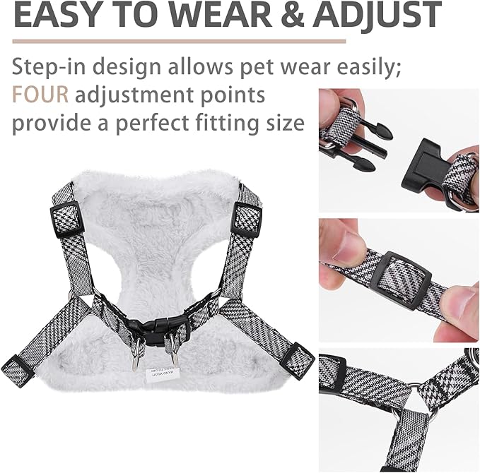 PUPTECK Dog Harness and Leash Set Small Sized, Step in No Pull Adjustable Puppy Cat Harness Reflective Pet Vest