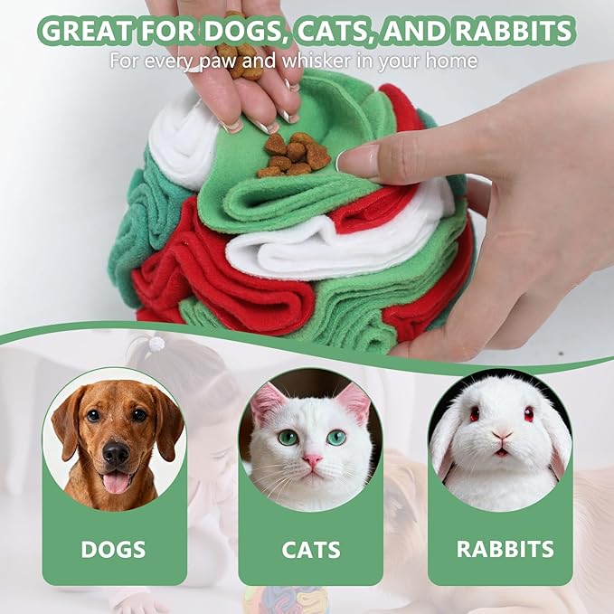 Multi-Color Snuffle Ball for Dogs, Nature-Themed Camouflage Slow Feeder Toy, Dirt-Hiding Design for Indoor/Outdoor Mental Enrichment, Puzzle Game for All Breed Sizes,Machine Washable