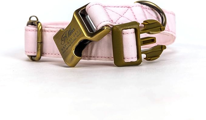 Personalized Dog Collar with Name and Phone Number Engraved,Adjustable Custom Puppy Collar,Organic Cotton Pet Collar for Small Medium Large Boy Girl Dogs