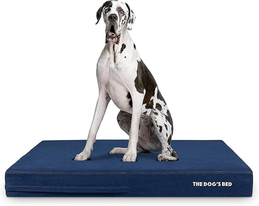 The Dog’s Bed Orthopedic Memory Foam Dog Bed, XXL Blue Denim Pain Relief for Arthritis, Hip & Elbow Dysplasia, Post Surgery, Lameness Supportive, Calming, Waterproof Washable Cover Veterinary Approved