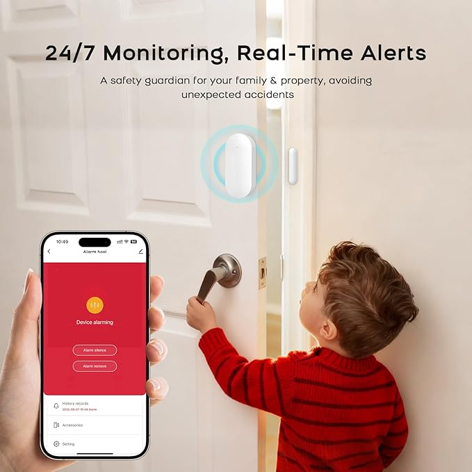 Alarm System for Home Security,24Pcs WiFi+GSM/4G Door/WindowAlarmSystem Kit,with Touch Screen & App Alerts&Auto Alarm Dial Compatible with Alexa,for Apartment,Kids Safety NO Monthly Fees