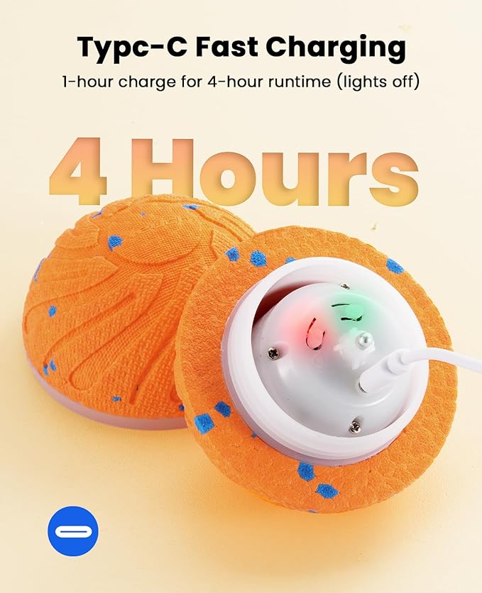 Smart Interactive Dog Balls, Automatic Moving Ball for Medium and Large Dogs, ETPU New Material, Motion Activated Rolling & Rotating Bouncy Toy for Dog Enrichment & Stimulation