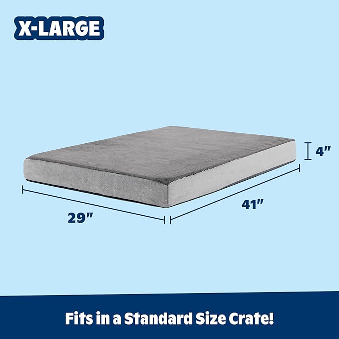 Barkbox Orthopedic Dog Bed with Memory Foam, Premium Comfort for Dogs and Puppies, Dog Bed for Joint Relief and Restful Sleep, Durable and Easy to Clean - Grey, XL