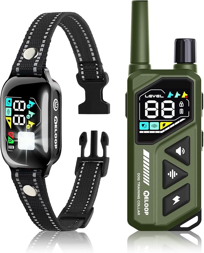 2-in-1 AI Anti-misoperation Smart Dog Bark Collar, Dog Training Collar with 3300FT Remote, IPX7 Waterproof Automatic Anti-Barking Device for 1 Dog with Beep, Vibration, Safe Shock Modes