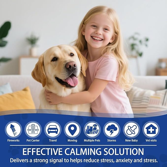 Dog Pheromone Calming Diffuser: Relaxing Pheromone Diffuser for Dogs Relief Stress Anxiety Fighting Scratching Barking, Dog Calming Pheromone Diffuser Kit with 2 Plug in Diffuser+4 Refill 48ml (6in1)