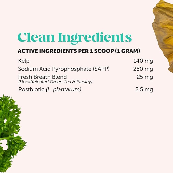 Cat Breath Freshener Dental Health Powder – Reduce Tartar & Plaque, Freshen Breath, and Support Bright Teeth with Natural Herbal Blend with Kelp & Parsley (60 Day Supply)