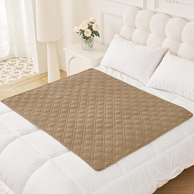 Smiry Waterproof Dog Blanket, 40x50 Inch Soft Pet Bed Cover Reversible, Washable Sofa Couch Furniture Protector for Small Medium Large Dog Puppy Cat, Geometric, Camel/Beige