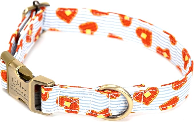 Personalized Dog Collar with Name and Phone Number Engraved,Adjustable Custom Puppy Collar,Organic Cotton Pet Collar for Small Medium Large Boy Girl Dogs