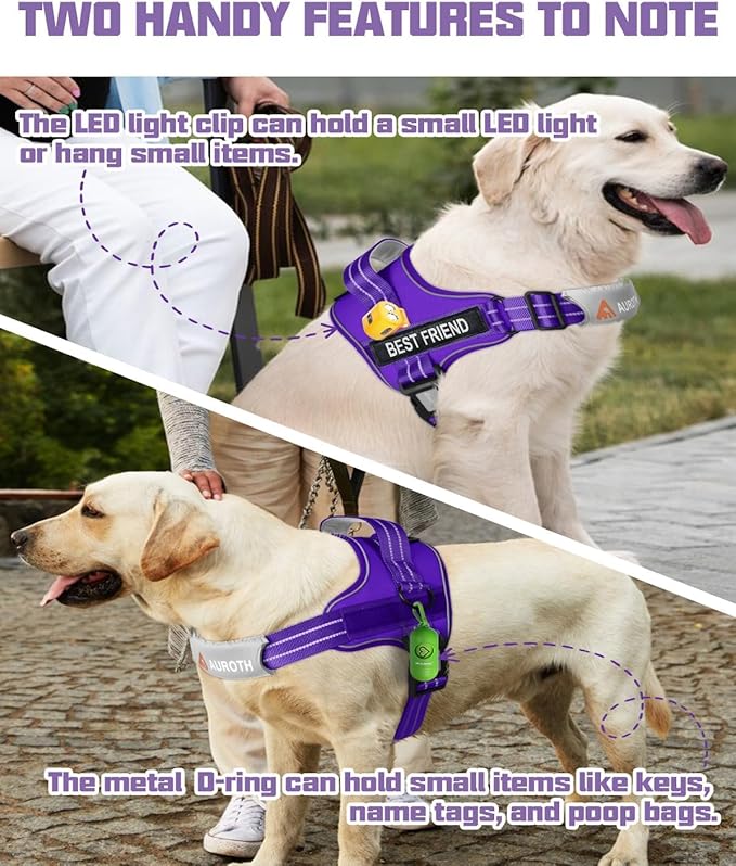 AUROTH Dog Harness and Leash Set, Soft Padded No Pull Dog Harness with 5.25FT Dog Leash, No Choke, Easy On Pet Vest, Adjustable Reflective Dog Vest Small Sized Dog, Easy Walking and Training