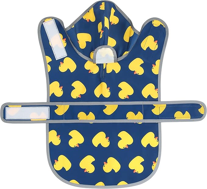 Dog Raincoats for Large Dogs Waterproof Hooded Rain Jacket with Reflective Strips Leash Hole & Poncho Adjustable Fit (Duck,L)