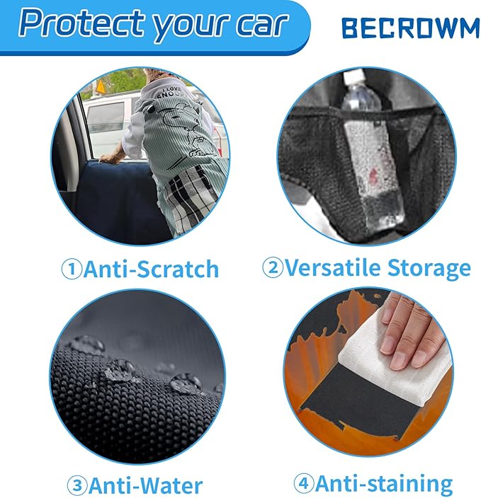 2 Packs Car Door Protector for Dogs, Waterproof Anti-Scratch Shield with Suction Cup (Black)