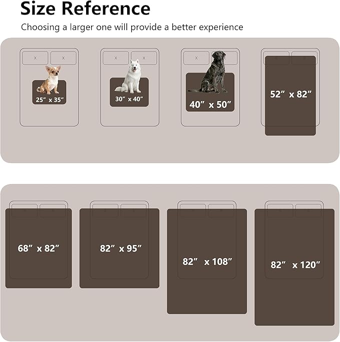 Waterproof Blanket for Couch, Leak Proof Dog Bed Blankets Reversible, Pet Throw Sofa Furniture Protector Machine Washable-52 x82,Light Brown+Dark Brown