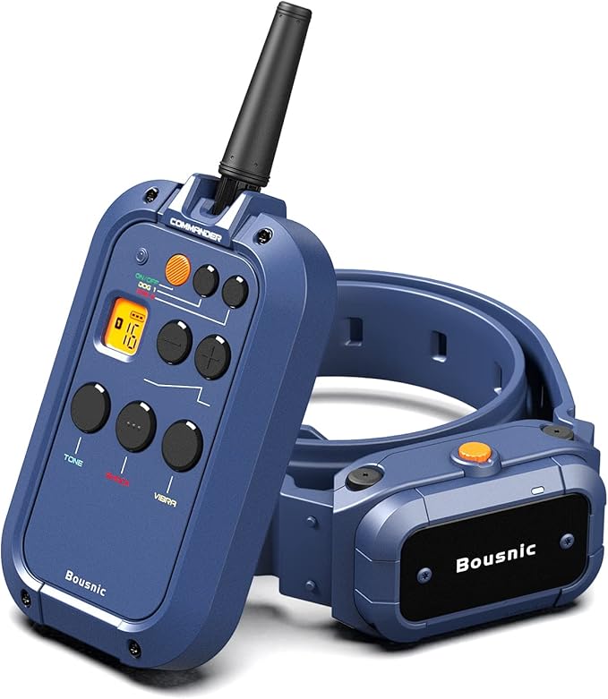 Bousnic Dog Shock Collar with Remote - ¾ Mile Electronic Training Collar for (15-140lbs) Medium Large Dogs, Waterproof Rechargeable Dog E Collar with 3 Modes, Beep, Vibration, Safe Shock(1-16 Levels)