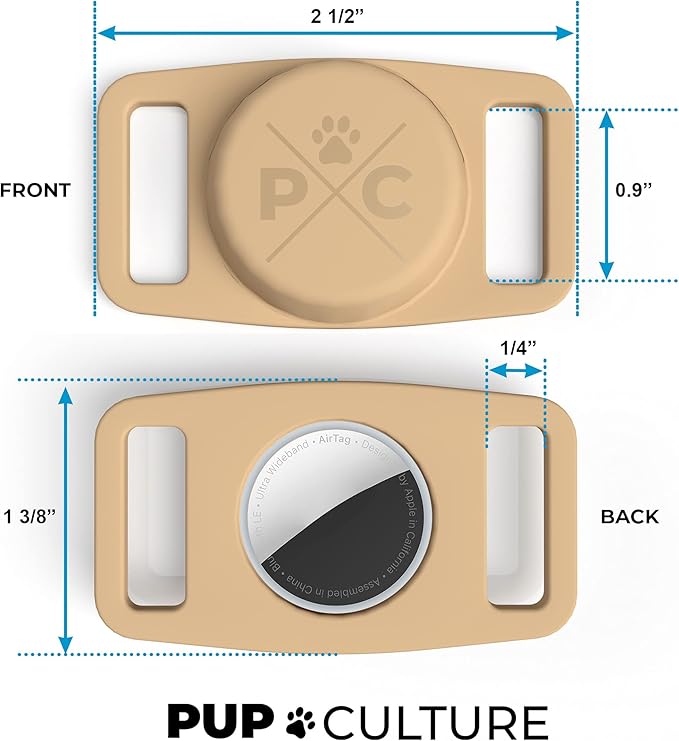 Pup Culture AirTag Dog Collar | Durable & Protective Dog AirTag Holder - Track Your Pet Using Apple AirTag Technology - Dog Collar AirTag Holder -for Dogs and Cats