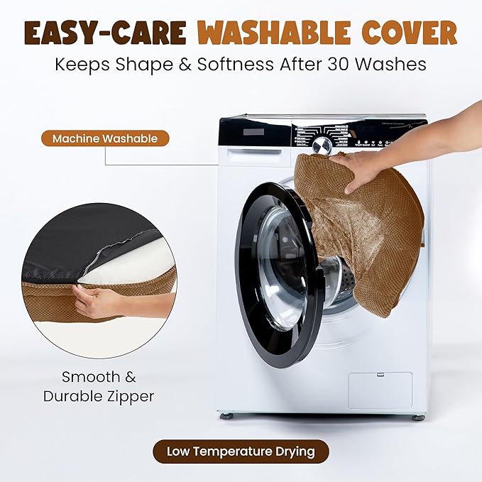 XXL Dog Bed for Extra Large Dogs – Orthopedic Egg Crate Foam Couch with Bolster, 4.7-inch Thick, Washable Removable Cover, Plush Sofa Pet Bed, XLarge Sized, 52"x40", Camel