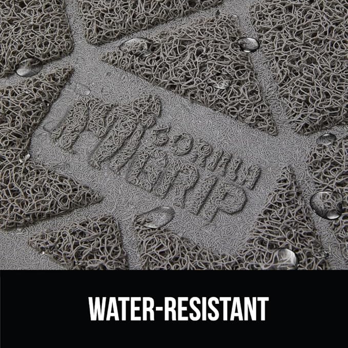 GORILLA GRIP Cat Litter Box Mat, 35x23 2 Pack, Water Resistant, US Designed Kitty Litter Trapping Mats, Easy to Clean Scatter Control, Less Mess and Clean Floors, Kitten Supplies for Indoor Cats, Gray