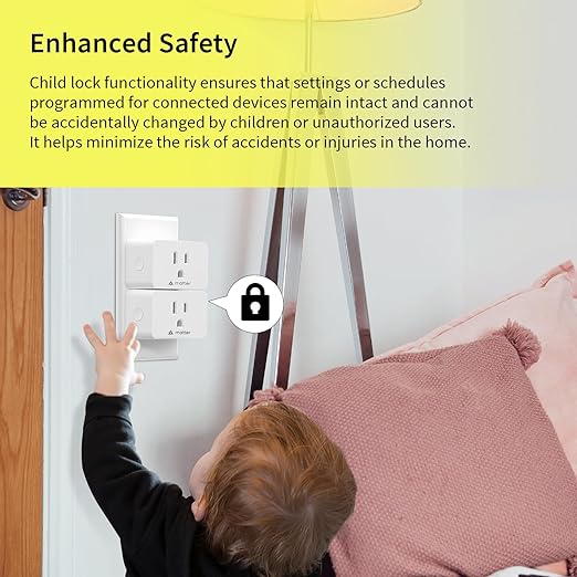 Minoston Matter Smart Plug, Smart Outlet Compatible with Alexa, Apple Home, Google Home, SmartThings, App and Voice Control, 100% Privacy, 2.4G Wi-Fi Only, White, 4 Pack