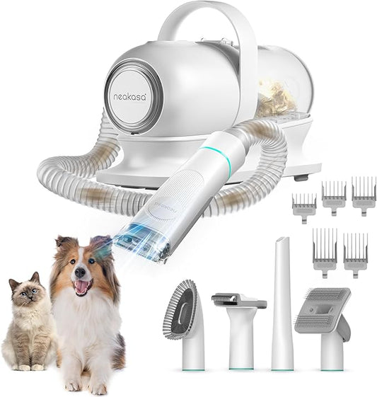 Neakasa P1 Pro Pet Grooming Vacuum Suction 99% Pet Hair, Dog Grooming Kit with 5 Professional Grooming Shedding Tools for Dogs Cats and Other Animals