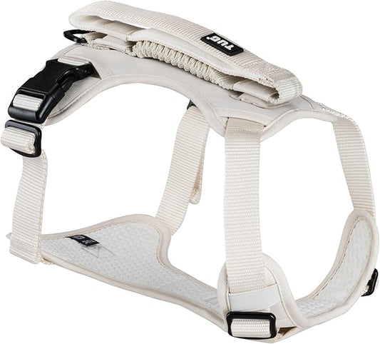 TUG Grab Dog Harness | Integrated Traffic Leash Magnetically Attached for Quick Control (Large/Cream)