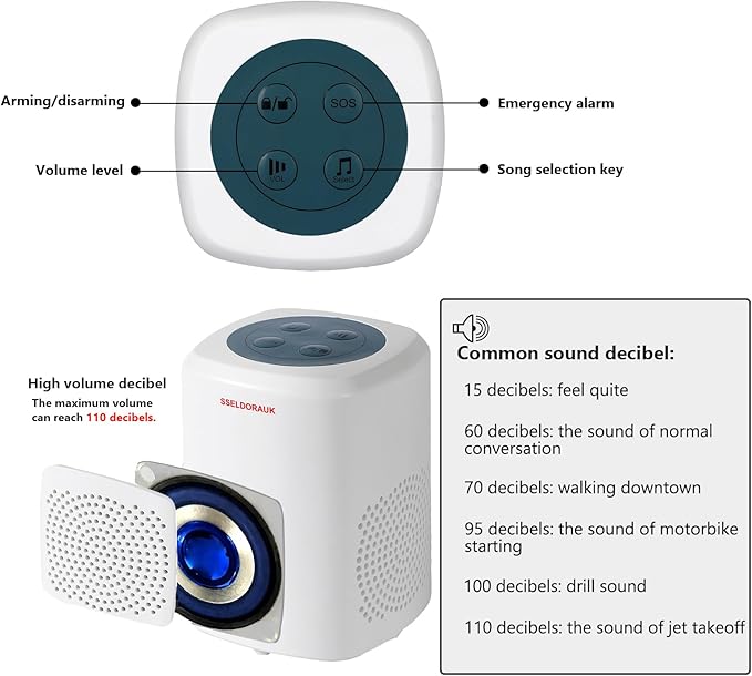 S SELDORAUK Motion Sensor Door Chime, Dog Barking Alarm Doorbell Guard Wireless Infrared Detect Alert for Home Security Reminder Entry Rang 1000ft 110dB 4 Volume Level (1Receiver+1Detector+1Remote)