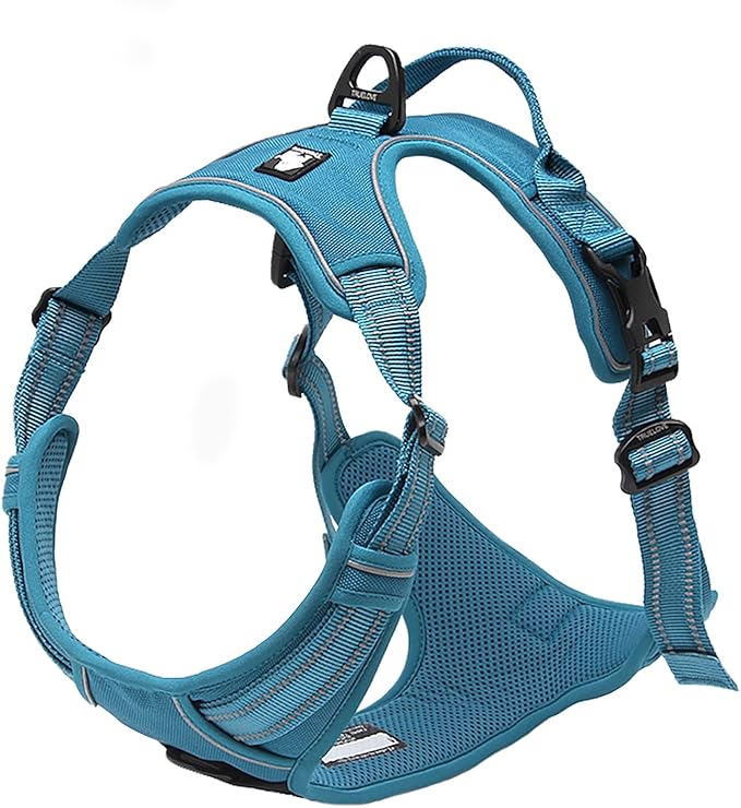TRUE LOVE Adjustable No-Pull Dog Harness Reflective Pup Vest Harnesses Comfortable Control Brilliant Colors TLH5651(Blue,XS)