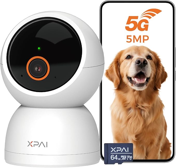 Indoor Camera Wireless, 3K Indoor Camera No Subscription,360° Motion Detection Room Cameras for Google TV, 5G Wireless Cameras with 2-Way Audio, Security Cameras for Baby and Pet