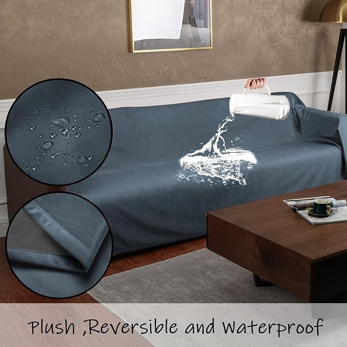 Ameritex Pet Bed Blanket Reversible 100% Waterproof Velvet Super Soft for Sofa and Bed