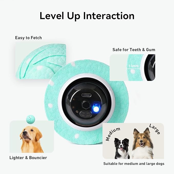 by Cheerble Smart Interactive Dog Toys, Wicked Ball AIR, 3 Interactive Modes, Automatic Moving, Bouncing, and Rotating, E-TPU Material, IPX7 Waterproof for Medium and Large Dogs