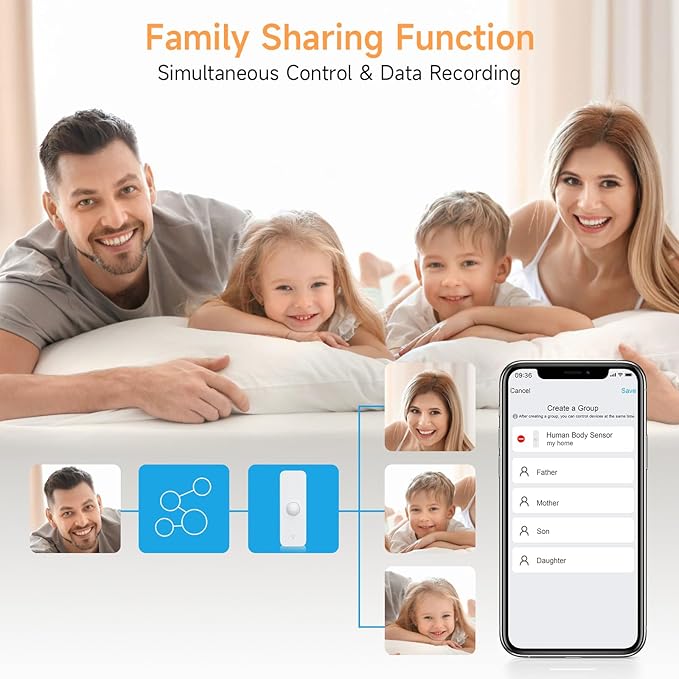 eMylo WiFi Motion Sensor,Smart Motion Detector,Security System Indoor Motion Sensor Alarm for Home,Smart Life App Compatible Devices,Compatible with Alexa and Google Assistant(2 Packs)